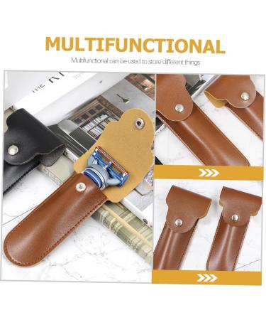 Portable Shaver Storage Cover - Travel Handbag 16.5x4.2x1CM - Brown | International Shipping Available - Buy Online on GoSupps.com