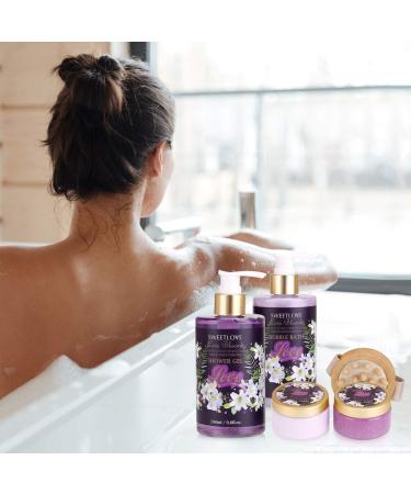 Luxury Lily & Lilac Spa Gift Basket for Women - 8 Piece Bath and Body Set for Mother's Day, Birthday, Christmas - Buy Online on GoSupps.com