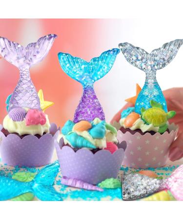 36 Pieces Resin Mermaid Tail Cake Cupcake Toppers Mini Mermaid Tail Figurines Mermaid Tail Cupcake Decorations for Mermaid Party Favors Birthday Party Decoration Baby Shower Party Supplies - Buy Online on GoSupps.com
