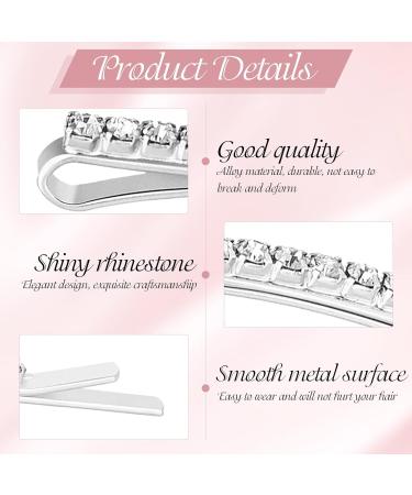 10 Pieces Clear Rhinestone Crystal Bobby Pins Scettar Silver Metal Hair Clips Hair Accessories for Women Crystal Hair Pin Decorations for Brides Girls 2 Styles (S-shaped and Single Row) - Buy Online on GoSupps.com