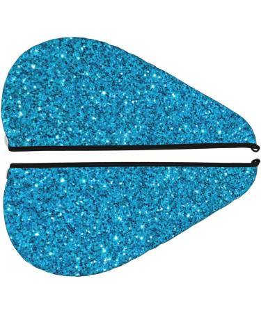 Microfiber Hair Drying Cap - Blue Glitter Hair Towel Wrap | Soft & Absorbent Quick Drying Cap for Curly Long & Thick Hair - Buy Online on GoSupps.com