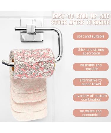Vitalcozy Reusable Toilet Towels - Absorbent Cotton Kitchen & Bidet Towels | Eco-Friendly Washable Paperless - Pfauen Blossom Design - Buy Online on GoSupps.com