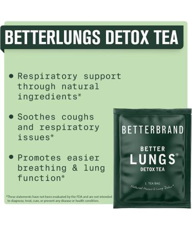Betterbrand Better Lungs Health Pack - BetterLungs & BetterLungs Detox Tea Bundle - Daily Resporatory Health Supplement - 15X Herbal Tea Bags + 60 Capsules - Buy Online on GoSupps.com