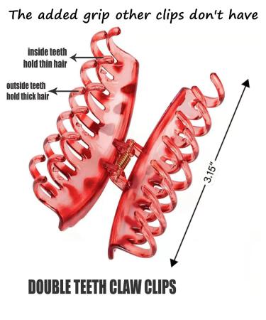 Fiyace Double Hold Hair Clips - 3.15 Inch Double Claw Clips for Thick or Thin Hair - 4PCS Set for Any Hairstyle - Buy Online on GoSupps.com