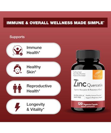 Zinc Quercetin 120 Capsules - Vegetarian Friendly | Immune Support Supplement - Buy Online on GoSupps.com