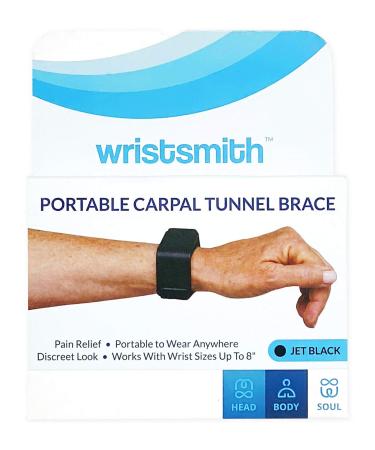 WristSmith Compression Wrist Brace for Carpal Tunnel Support - Portable & Adjustable Splint for Men & Women - Ideal for Daily Use at Work or Home (Jet Black) - Buy Online on GoSupps.com