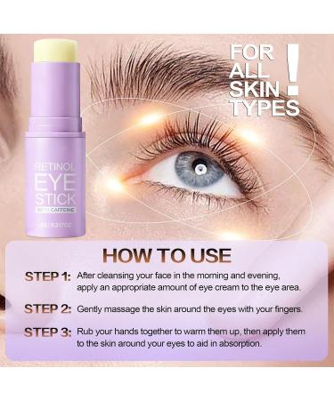 Retinol & Caffeine Eye Balm Stick Retinol Eye Stick for Dark Circles Puffiness Gentle Firming & Hydrating Dark Circles Under Eye Treatment Cream Reduce Wrinkles and Fine Lines - 2PCS - Buy Online on GoSupps.com