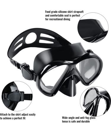EWPJDK Adult Snorkel Gear Set | Anti-Fog HD Scuba Mask with Tempered Glass | Premium Dive Mask for Snorkeling and Scuba Diving | Swim Goggles Included - Buy Online on GoSupps.com