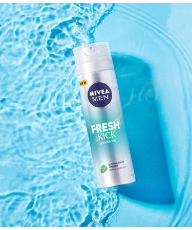 Nivea Men Fresh Kick Razor Gel 200 ml - Refreshing Shaving Gel with Mint & Cactus Water for Men - Buy Online on GoSupps.com