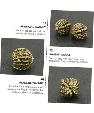 Beaupretty Copper Walnut Massage Balls for Feet - Sports Accessories & Home Decor - 3.5cm Golden Foot Ornaments - Buy Online on GoSupps.com