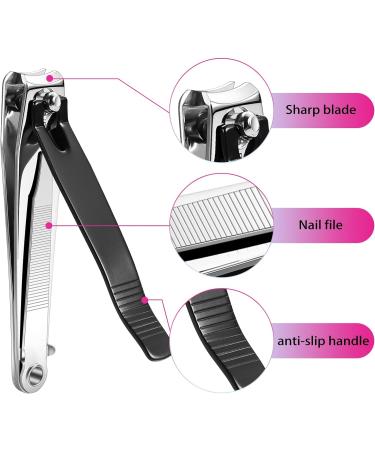 2 Pcs Heavy Duty Stainless Steel Nail Clippers Set for Thick Fingernail and Toenail - Men Women Kid Elder - Buy Online on GoSupps.com