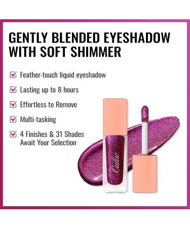 Oulac Liquid Glitter Eyeshadow Metallic Purple Eyeshadow & Eyeliner | Metallic Purple Raspberry Duo Chrome Deep Ruby with Blue Sparkle Crease-Free Vegan Cruelty-Free 5.4g Chaotic Love (06) - Buy Online on GoSupps.com