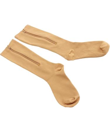 Buy Penrux Compression Socks with Zipper - 15-20 mmHg Medical Support Socks for Comfort & Skin Protection - S-M Skin Color - Buy Online on GoSupps.com