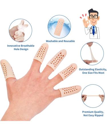 Silicone Gel Finger Cots (16pcs) - Breathable Finger Caps for Cracking, Blisters, Arthritis - Finger Protectors & Sleeves - Buy Online on GoSupps.com