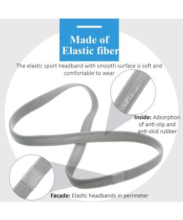 4 Pieces Thick Non-Slip Elastic Sport Headbands Hair Headbands for Women and Men (Black White Grey Royal Blue) - Buy Online on GoSupps.com