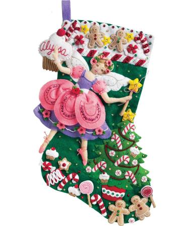 Bucilla Sugar Plum Fairy Christmas Stocking Kit 85431 - 18 Felt Applique - Festive DIY Holiday Craft - Buy Online on GoSupps.com