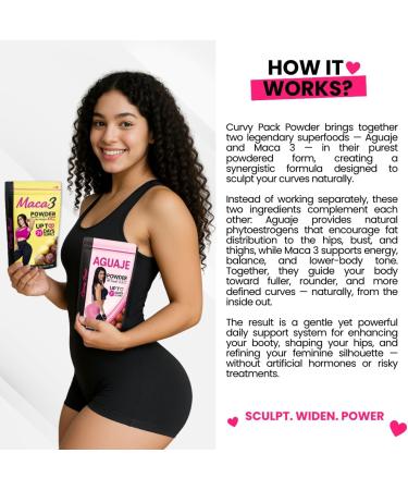 Curvy Fruit Aguaje Maca 3 Powder for Women Booty & Hip Growth Support Natural Plant-Based Curves Supplement 1 Month Supply - Buy Online on GoSupps.com