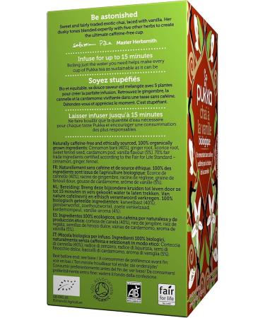 Pukka | Cha Bio la Vanille Biologique et Ayurv dique Relaxant 100% des Ingr dients Issus du Commerce Equitable 6x20 Sachets 120 Sachets - Buy Online on GoSupps.com