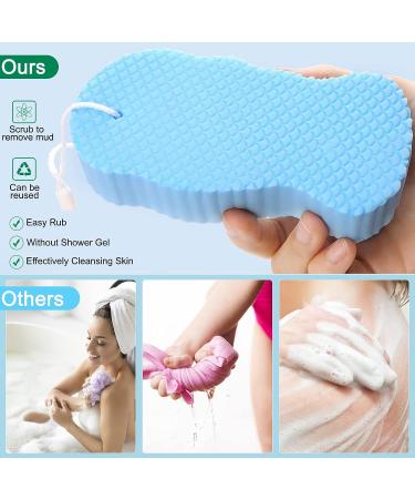 2022 Super Soft Exfoliating Bath Sponge 4PCS Set - Gentle Spa Scrub for Dead Skin Removal | Reusable 3D Body Sponge for Adults, Children, and Pregnant Women - Buy Online on GoSupps.com