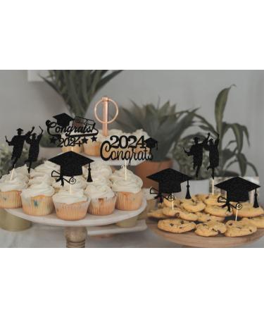 Congrats Grad 2024 Graduation Cupcake Toppers Graduation Theme Party Decorations We Are Proud of You Class of 2024 Middle High School Senior College Graduation Party Supplies 24 PCS - Buy Online on GoSupps.com