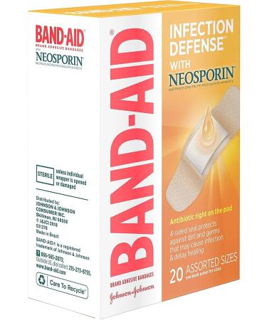 BAND-AID with Neosporin Bandages - Assorted Sizes, 20 Each (Pack of 5) - Buy Online on GoSupps.com