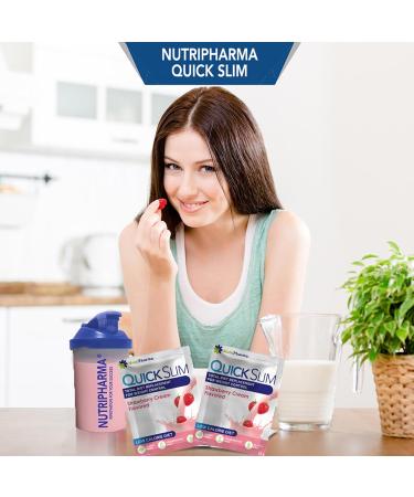 Quick Slim High Protein Meal Replacement Shakes for Weight Loss - Keto Low Carb Gluten Free Strawberry Cream - 1 Serving - Buy Online on GoSupps.com