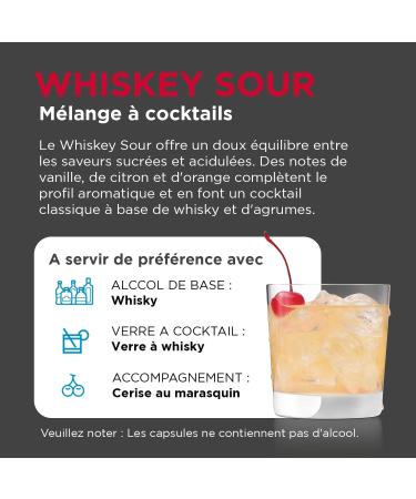 Bartesian Cocktail Mixer Whiskey Sour - Ingredients for Whiskey Cocktail - Capsules for the Bartesian Cocktail Maker - Alcohol-free preparation to mix with spirits - Pack of 8 capsules - Buy Online on GoSupps.com