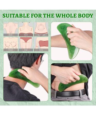 Premium Gua Sha Massage Tool - Larger Plastic Scraping Device for Lymphatic Drainage & Cellulite Relief | Green - Back Neck Face & Leg Massage - Buy Online on GoSupps.com