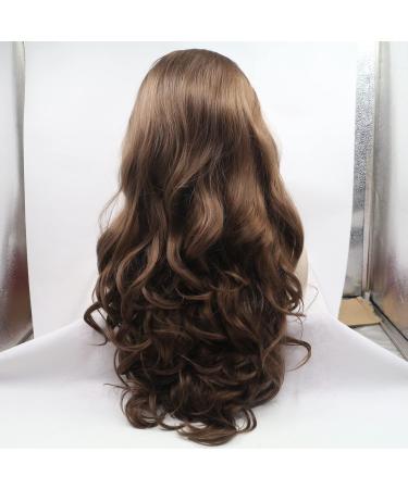 Buy 6# Dark Brown Lace Front Wig for Drag Queens & Women - High Temperature Synthetic Hair Natural Hairline 55.9 cm - Perfect for Parties & Weddings - Buy Online on GoSupps.com