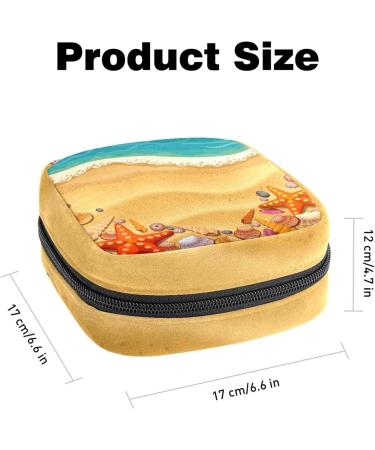 Shells on Beach Women's Napkin Storage Bag | Portable Menstrual Cup & Breastfeeding Holder for Girls & Teens - Buy Online on GoSupps.com