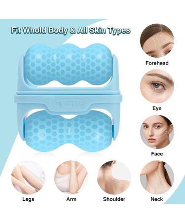 Hanmier Ice Roller for Face - Cold Facial Massage Tool for Puffiness, Migraine Relief & Skin Care - Blue - Buy Online on GoSupps.com