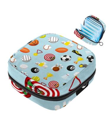 Women bands storage bag menstrual cup pocket girl travel big capacity make-up ladies bandage organizer sport ball pattern colorful color 10