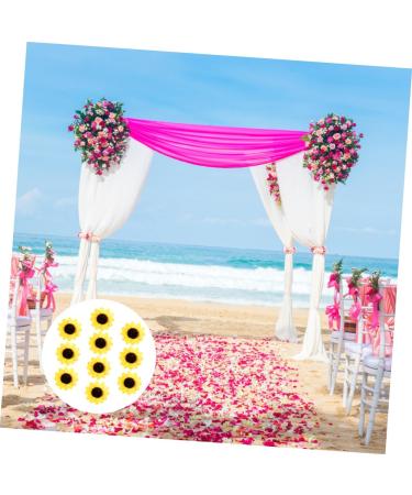 Alipis 10Pcs craft sunflowers flower head DIY garland sunflowers for crafts Ornament artificial flower headgear crafts Accessories decorate fabric sunflowers for crafts wedding Yellow 6x6cm - Buy Online on GoSupps.com