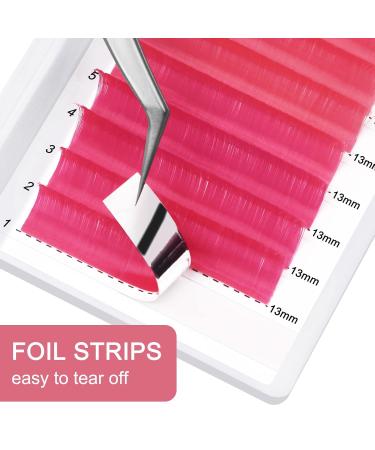 Buy Cris lashes Pink Self-Fan Eyelash Extensions | Ombr Pink 0.07 D Curl 13mm Colored Silk Lashes | International Shipping - Buy Online on GoSupps.com