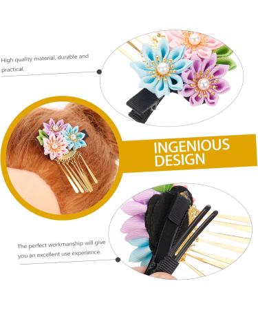 FOMIYES Hairpin Chinese Wedding Decoration Bridal Headpieces for Wedding Bridal Hair Pin Wedding Hair Clip Bridal Hair Accessories Tassel Trim Little Daisy Girl Child Plastic Japan 9X6X2CM Pink Sky-blue Violet - Buy Online on GoSupps.com