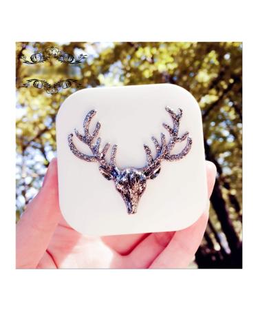 Lentil storage container contact lens container mini box container beautiful women handmade contact lens box travel set with mirror square black/white Christmas deer contact lin Bianco