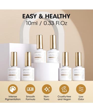 Gellen Gel Nail Polish Set 6 Colors 10ML Fall Winter Brown Coffee Glitter Orange Golden Chocolate Autumn Gel Polish UV Soak Off UV Gel X Nail Art Manicure Salon DIY at Home Halloween Nails Gift Whisper of Autumn - Buy Online on GoSupps.com