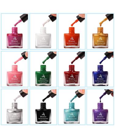 Biutee Nail Stamping Polish Kit - 12 Colors Nail Art Stamp Set for Manicure Print - Holiday Collection (Air Dry) - Buy Online on GoSupps.com