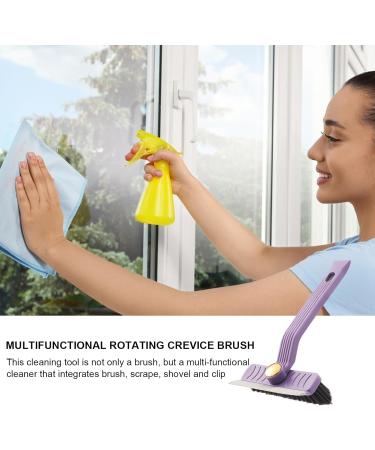 Rotating Tile Brush HeavyDuty Shower Scrubber Brush Scrubbing Cleaning Grout Brush Heavy Duty Stiff Bristle Scrubber Adjustable V Shaped Cleaning Brush for Tiles Mirrors Purple - Buy Online on GoSupps.com
