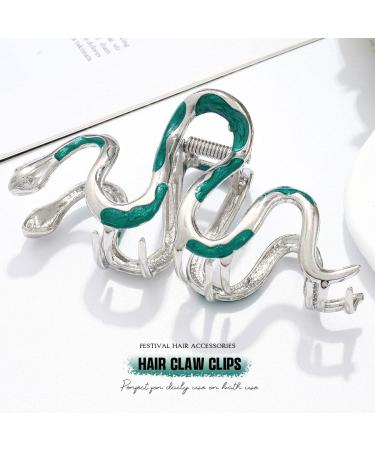 Bartosi Green Snake Hair Claw Clip - Non Slip Fashionable Gothic Hair Clamp for Women and Girls | Halloween Hair Accessory - Buy Online on GoSupps.com