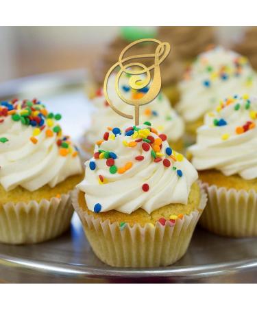 Letter S Cupcake Toppers Monogram Initial Last Name Botanical Wreath Elegant For Wedding Bridal Shower Party Favors Reusable Customize Your Own Cupcake Toppers Engagement Gifts 6PCS Style-10 - Buy Online on GoSupps.com