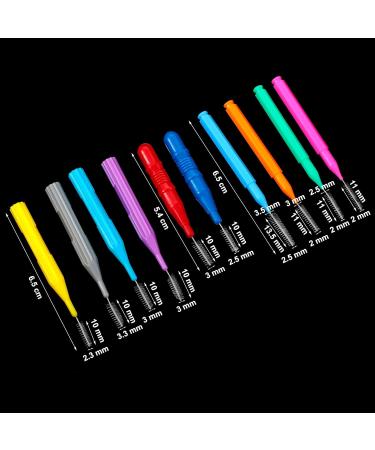 100-Piece Interdental Brush Set - Bright Colors Tooth Flossing Tools for Dental Hygiene | Toothpick Cleaners for Mouth Care - Buy Online on GoSupps.com