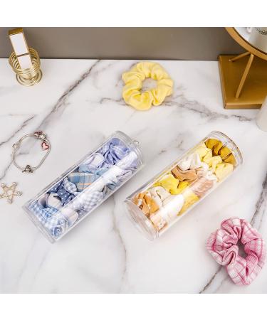 Clear Hair Scrunchie Holder Stand with Lid - 2 Pack | Hair Ties & Accessories Organizer for Teen Girls - FABROK - Buy Online on GoSupps.com