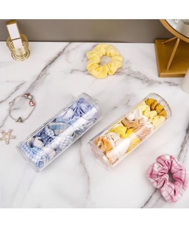 FABROK Clear Scrunchie Holder with Lid - Portable Hair Tie Organizer Stand for Teen Girls - Stylish Hair Accessories Display Stand - Buy Online on GoSupps.com