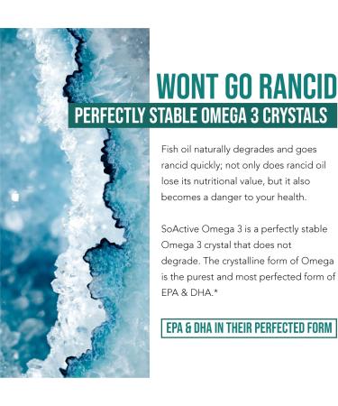 SoActive Omega 3 EPA & DHA | Free Fatty Acid Form Omega 3 | Near Perfect Absorption Up to 95% Absorption Rate | Bloodstream Ready EPA & DHA More Effective Than Fish Oil & Krill Oil (60 Capsules) - Buy Online on GoSupps.com