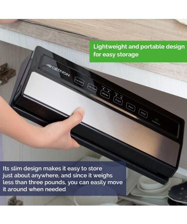 GERYON Automatic Vacuum Sealer Machine | Detachable Design | LED Indicator Lights | Dry & Moist Food Modes | Compact Design | Starter Kit Included (Silver) - Buy Online on GoSupps.com