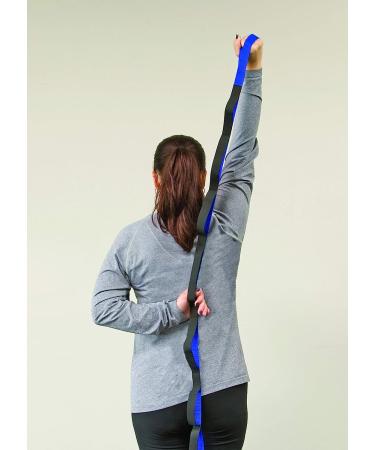 RangeMaster Stretch Strap with Exercise Guide - Versatile Multi-Loop Strap for Yoga, Pilates, Physical Therapy - Portable and Helps Improve Flexibility - Black & Blue - Buy Online on GoSupps.com