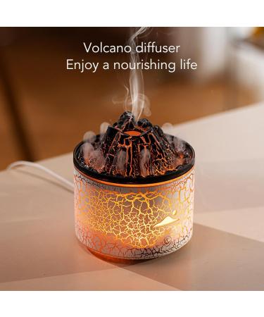 180ml Auto Shut Off Aromatherapy Diffuser & Humidifier - White Volcano Flame Essential Oil Diffuser for Bedroom - Buy Online on GoSupps.com