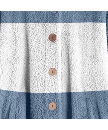 Buy Hanxiulin Oversize Plush Hoodie Jacket for Women | Cozy Winter Coat & Casual Fashion | Light Down Lined Fluff Jacket in S Blue - Buy Online on GoSupps.com