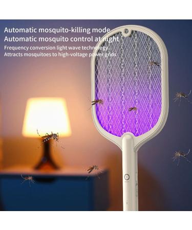 Fly Swatter - 3000V Rechargeable Electric Racket - 2 in 1 Fly Swatter with USB Rechargeable Base 3-Layer Safety Mesh Inhaled Photocatalyst Fly Trap Light Cyhamse (Beige) - Buy Online on GoSupps.com